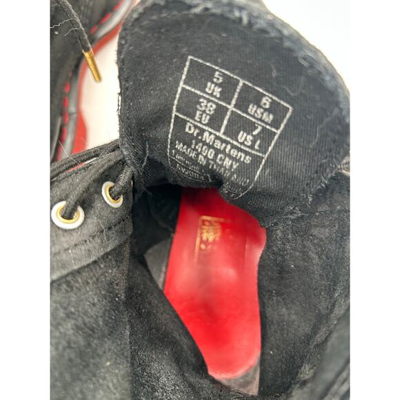 RARE Dr Martens 1460 CNY Chinese New Year suede Combat red sole boots US WM’S 7 - Picture 10 of 11